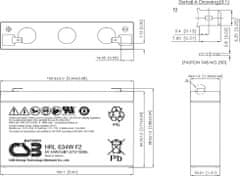 Pb záložní akumulátor VRLA AGM 6V/9Ah (HRL634W F2)