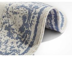 NORTHRUGS Kusový koberec Twin Supreme 104138 Blue/Cream kruh – na ven i na doma 140x140 (průměr) kruh