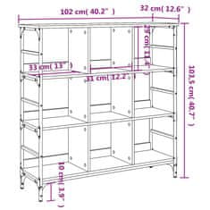 Vidaxl Příborník černý 102 x 32 x 103,5 cm kompozitní dřevo