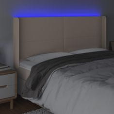 Vidaxl Čelo postele s LED cappuccino 183 x 16 x 118/128 cm umělá kůže