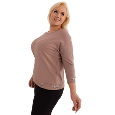 RELEVANCE Dámská halenka z bavlny plus size IKDA tmavě béžová RV-BZ-9135.47_405152 Univerzální