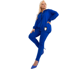 RELEVANCE Dámský komplet s nášivkou plus size kobaltový RV-KMPL-8972.65_405309 2XL