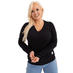 RELEVANCE Dámská halenka s výstřihem do V plus size černá RV-BZ-9259.97_405405 Univerzální