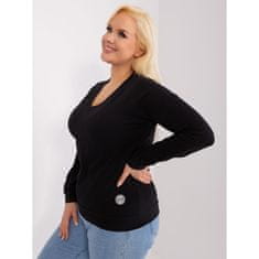 RELEVANCE Dámská halenka s výstřihem do V plus size černá RV-BZ-9259.97_405405 Univerzální