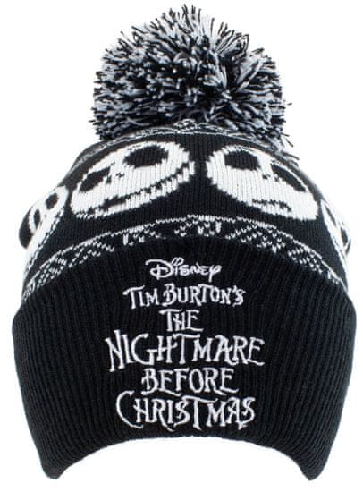 CurePink Úpletová zimní čepice Nightmare Before Christmas|Ukradené Vánoce: Basic Snow (univerzální)