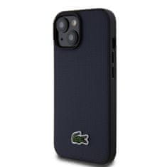 Lacoste Iconic Petit Pique Woven Logo kryt s MagSafe pro iPhone 15, tmavě modrý Tmavě modrá