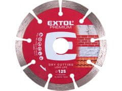 Extol Premium Kotouč diamantový řezný, segmentový Long Life - suché řezání, 125x22,2x2mm