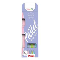 Pentel Štětcové fixy sada brush sung pen - pastel (4ks),