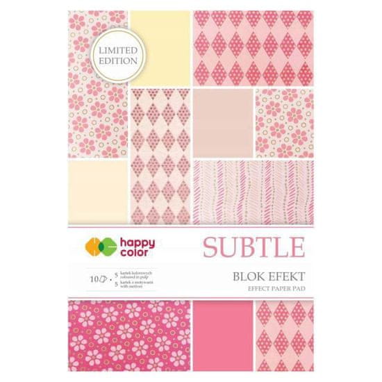 Happy Color Sada jednostranných papírů subtle (220g/m2, 10 listů) a4