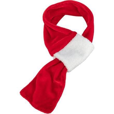 Trixie Xmas scarf - vánoční sametová šála, červená/bílá