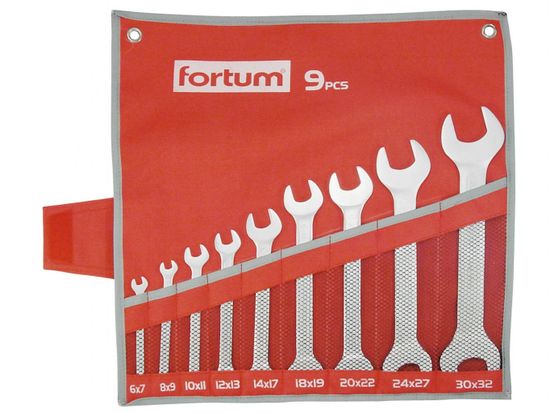 Fortum Klíče ploché, sada 9ks, 6-32mm