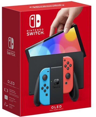 Nintendo Herní konzole Switch, Neon Red&Blue Joy-Con (OLED)