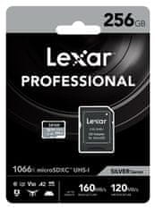 Lexar paměťová karta 256GB High-Performance 1066x microSDXC UHS-I, čtení/zápis: 160/120MB/s, C10 A2 V30 U3