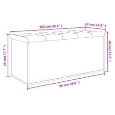 Greatstore Úložná lavice betonově šedá 102 x 42 x 45 cm kompozitní dřevo