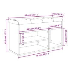 Vidaxl Lavice s botníkem kouřový dub 82x32x45,5 cm kompozitní dřevo