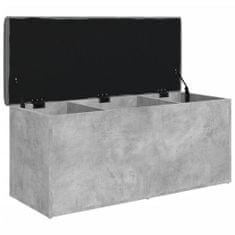 Vidaxl Úložná lavice betonově šedá 102 x 42 x 45 cm kompozitní dřevo