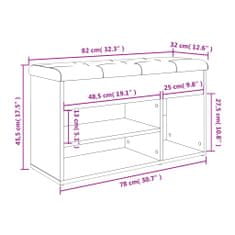 Vidaxl Lavice s botníkem dub sonoma 82 x 32 x 45,5 cm kompozitní dřevo