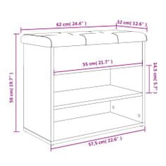 Vidaxl Lavice s botníkem černá 62 x 32 x 50 cm kompozitní dřevo