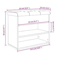 Vidaxl Lavice s botníkem kouřový dub 62 x 32 x 50 cm kompozitní dřevo