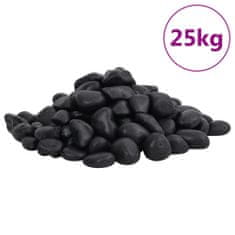 Vidaxl Leštěné oblázky 25 kg černé 2–5 cm