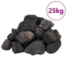 Greatstore Sopečné kameny 25 kg černé 5–8 cm