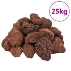 Greatstore Sopečné kameny 25 kg červené 5–8 cm