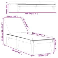 Vidaxl Lehátko s poduškou bílé 186 x 60 x 29 cm PP