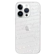iSaprio Silikonové pouzdro - Handwriting 01 - white pro Apple iPhone 15 Pro