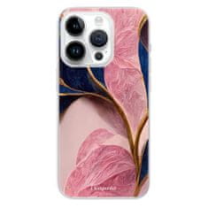 iSaprio Silikonové pouzdro - Pink Blue Leaves pro Apple iPhone 15 Pro