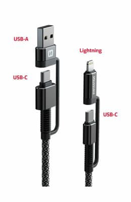 Baseus Rapid Series nabíjecí / datový kabel 3v1 USB-C (USB-C + Lightning + USB-C) PD 20W CAMLT-SC01