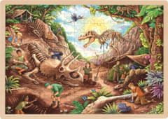 Goki Dřevěné puzzle Dinosauří vykopávky 192 dílků