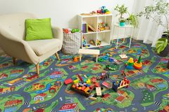Associated Weavers AKCE: 70x185 cm Dětský metrážový koberec Little Village 90 (Rozměr metrážního produktu Bez obšití)