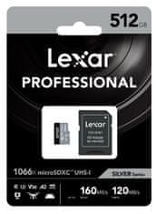 Lexar paměťová karta 512GB High-Performance 1066x microSDXC UHS-I, (čtení/zápis:160/120MB/s) C10 A2 V30 U3