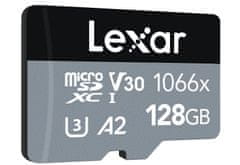 Lexar paměťová karta 128GB High-Performance 1066x microSDXC UHS-I, (čtení/zápis:160/120MB/s) C10 A2 V30 U3