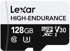 Lexar paměťová karta 128GB High-Endurance microSDHC/microSDXC UHS-I card, (čtení/zápis:100/45MB/s) C10 A1 V30 U3