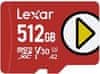 paměťová karta 512GB PLAY microSDXC UHS-I cards, čtení 150MB/s C10 A2 V30 U3