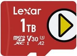 Lexar paměťová karta 1TB PLAY microSDXC UHS-I cards, čtení 150MB/s C10 A2 V30 U3