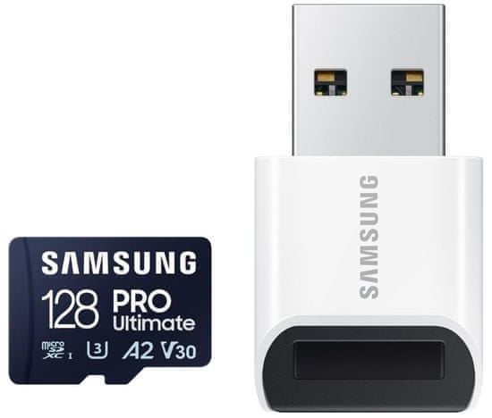 Samsung PRO Ultimate MicroSDXC 128GB + USB Adaptér / CL10 UHS-I U3 / A2 / V30