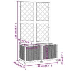 Vidaxl Zahradní truhlík s treláží černý 80 x 40 x 136 cm PP