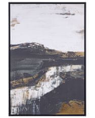 Beliani Zarámovaný obraz na plátně abstraktní motiv 63 x 93 cm černý/bílý STATTE