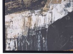 Beliani Zarámovaný obraz na plátně abstraktní motiv 63 x 93 cm černý/bílý STATTE