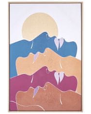 Beliani Zarámovaný obraz na plátně abstraktní motiv 63 x 93 cm vícebarevný FASANO
