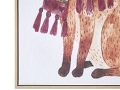 Beliani Zarámovaný obraz na plátně s motivem lišky 63 x 93 cm hnědý MUCCIA