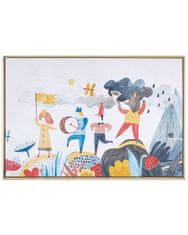 Beliani Zarámovaný obraz na plátně s motivem postaviček 63 x 93 cm vícebarevný BIBBIENA