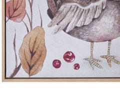 Beliani Zarámovaný obraz na plátně s motivem ptáka 63 x 63 cm vícebarevný CASTRO