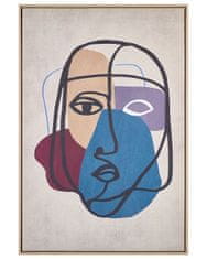 Beliani Zarámovaný obraz na plátně s motivem ženy 63 x 93 cm vícebarevný BINETTO