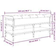 Petromila Lavice s botníkem hnědý dub 102 x 42 x 45 cm kompozitní dřevo