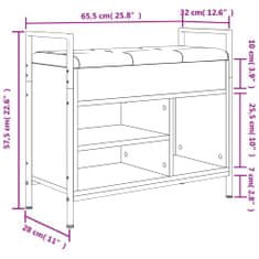 Vidaxl Lavice s botníkem černá 65,5 x 32 x 57,5 cm kompozitní dřevo