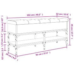 Vidaxl Lavice s botníkem černá 102 x 32 x 45 cm kompozitní dřevo