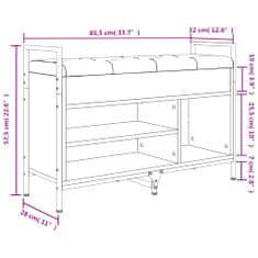 Petromila Lavice s botníkem hnědý dub 85,5x32x57,5 cm kompozitní dřevo